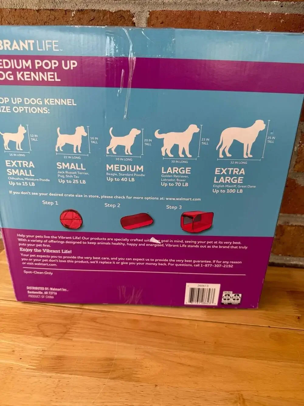 Vibrant Life Medium Pop Up Dog Kennel Medium Red